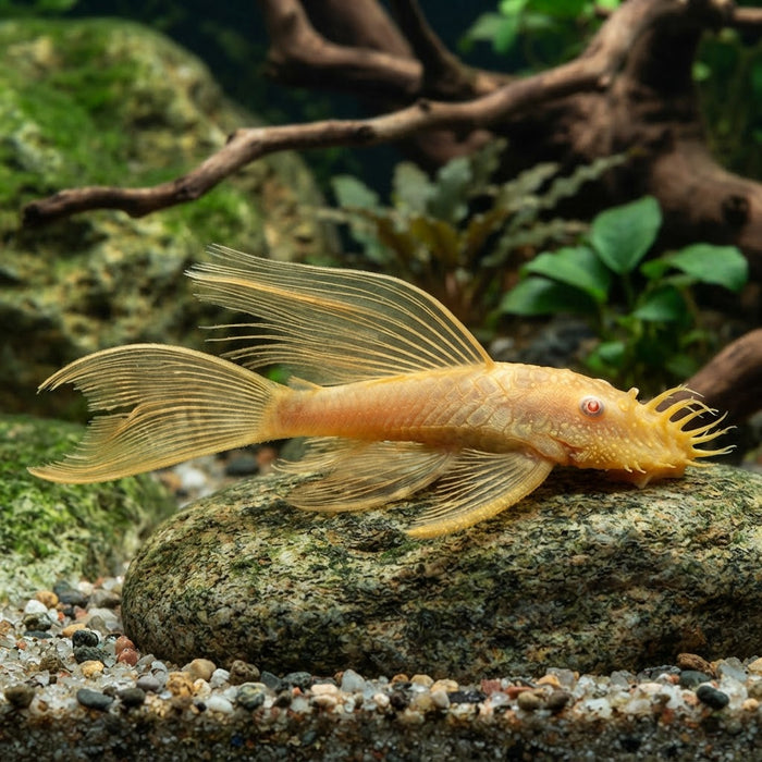 Ancistrus Albino Golden Long-Fin Pleco