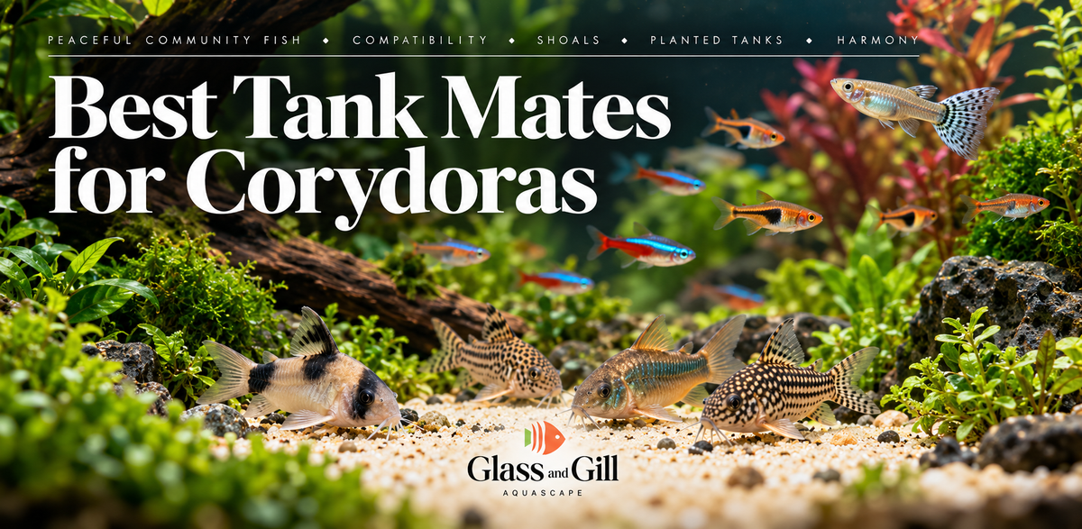 Corydoras catfish with peaceful community fish in a planted aquarium showing compatible tank mates.