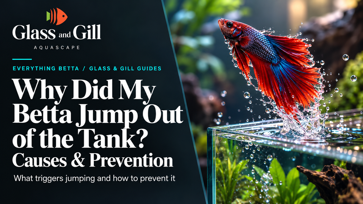 Betta fish leaping above aquarium water illustrating jumping risk