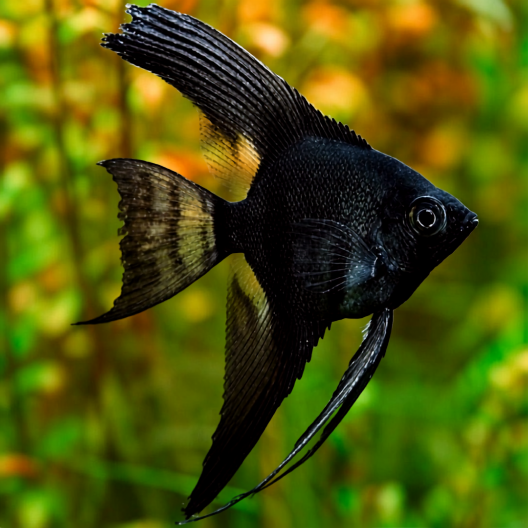 Black Veiltail Angelfish