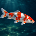 Marusei Kujaku Aka Matsuba mixed Tosai — AI illustrative image; actual fish may vary