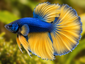 Representative Male Super Delta Betta in a natural aquascape; actual fish may vary