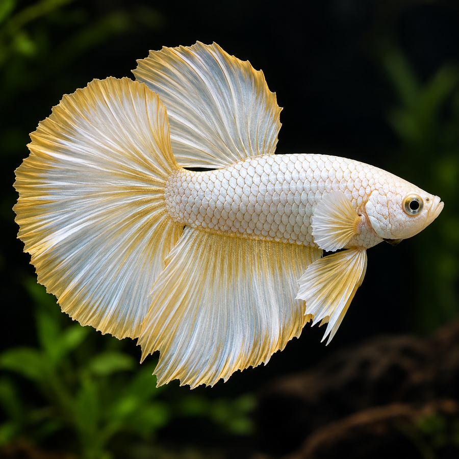 Gold Dragon Halfmoon Plakat Betta – Male