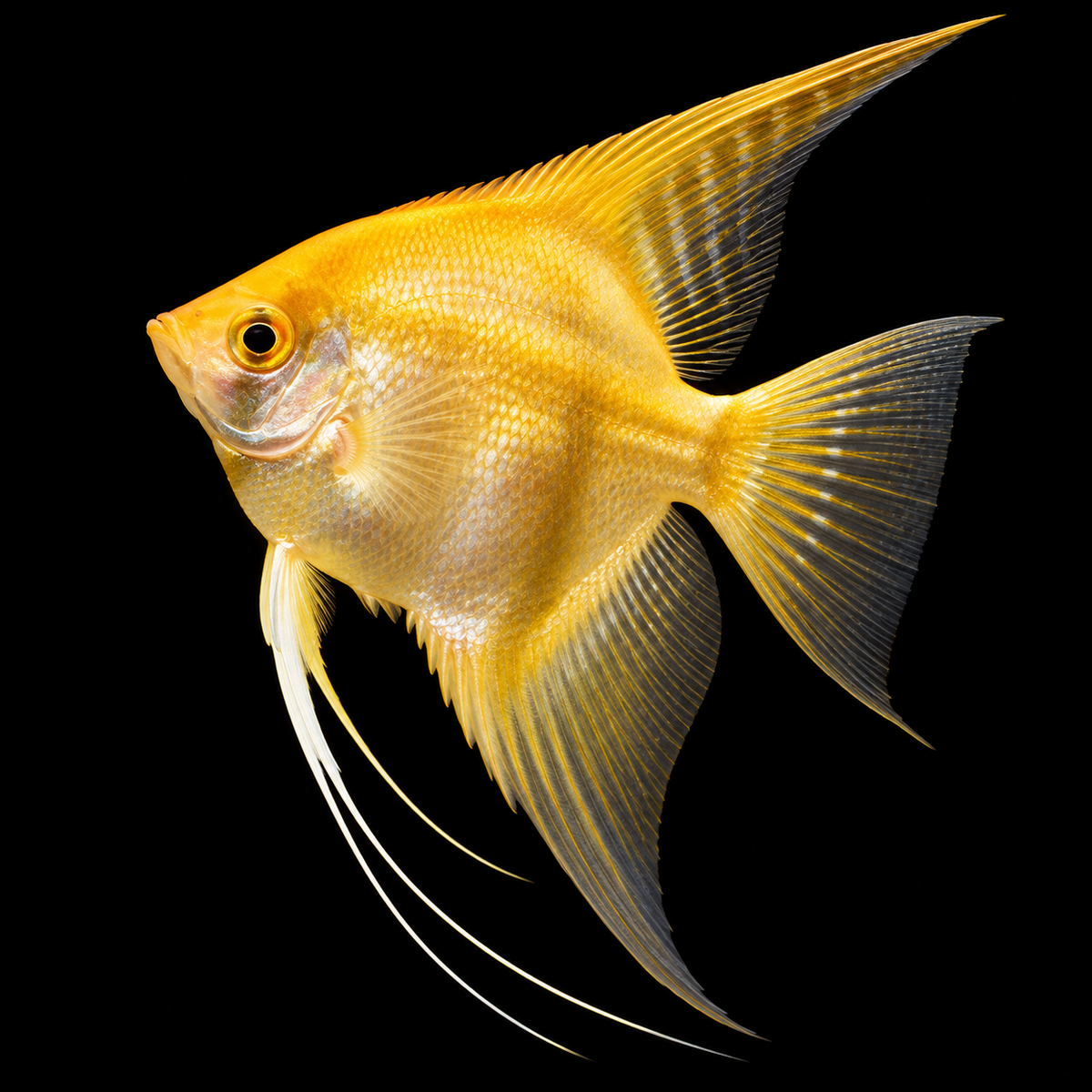 AI-generated representative image of Golden Angelfish, Pterophyllum scalare; actual supplier fish may vary
